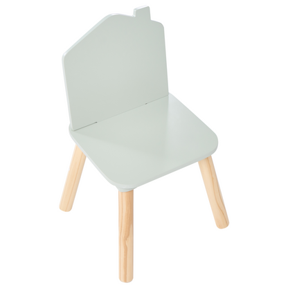 BrightNest Kids 2 Seater Table and Chairs Set with Chalkboard Top in Light Green