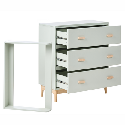 LunaNest Changing Table Dresser Light Green MDF With Drawers