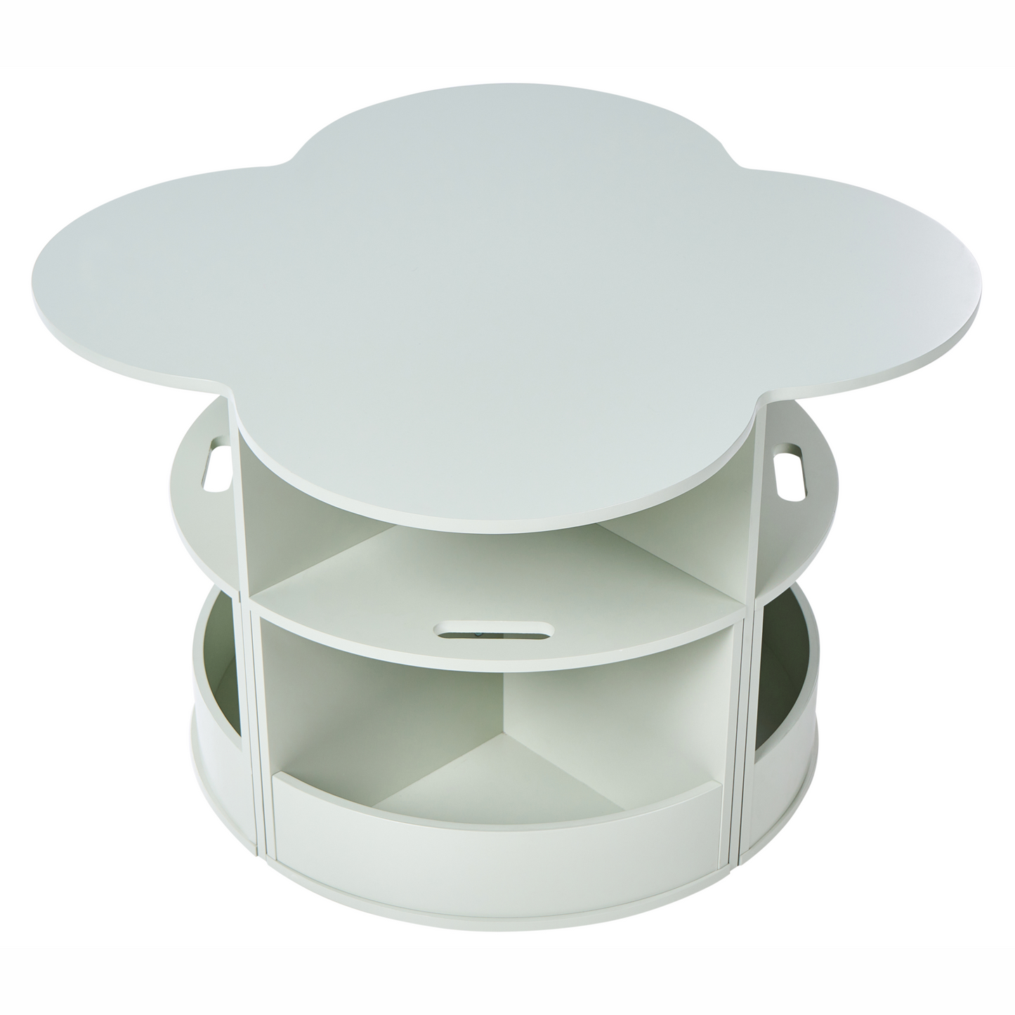 BrightNest 4 Seater Kids Table And Chairs Set Light Green Storage