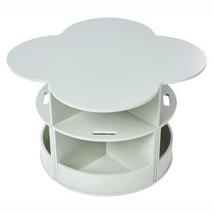 BrightNest 4 Seater Kids Table And Chairs Set Light Green Storage