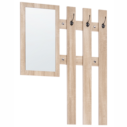 Hallway Set Light Brown Chipboard Hall Tree Shoe Cabinet