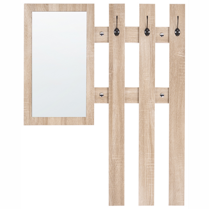 Hallway Set Light Brown Chipboard Hall Tree Shoe Cabinet
