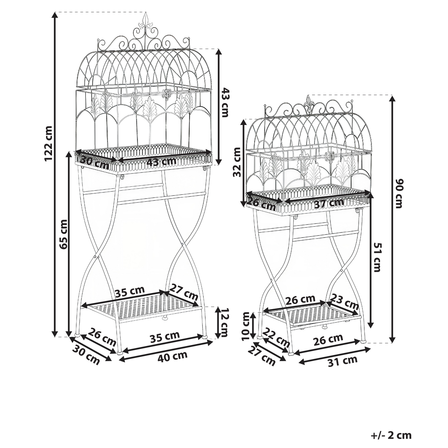 IronNest Plant Shelves Set Of 2 Black Metal