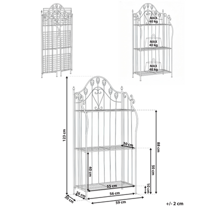 Plant Shelf Iron Grey Freestanding Garden Storage For Outdoor And Indoor Use
