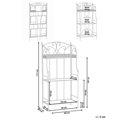 Iron Plant Shelf Black Rustic Freestanding Outdoor