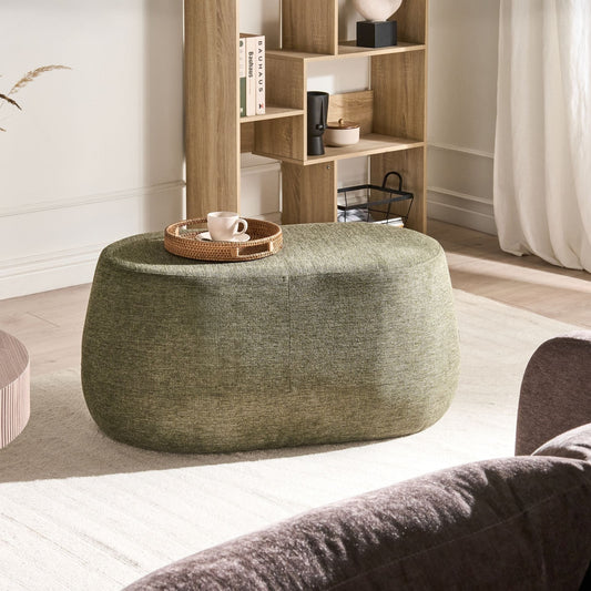 Luxo Living Dark Green Fabric Upholstered Accent Bench