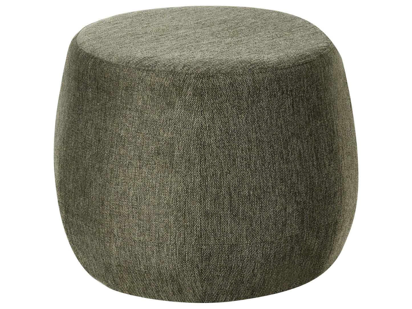 Pouffe Dark Green Fabric Upholstered Ottoman Drum
