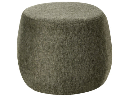 Pouffe Dark Green Fabric Upholstered Ottoman Drum