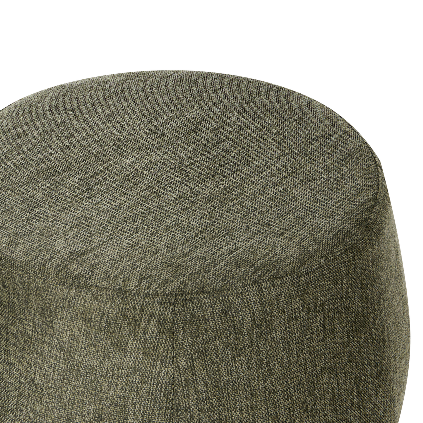 Pouffe Dark Green Fabric Upholstered Ottoman Drum