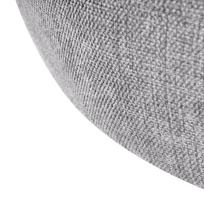 Pouffe Light Grey Fabric Upholstered Round Ottoman