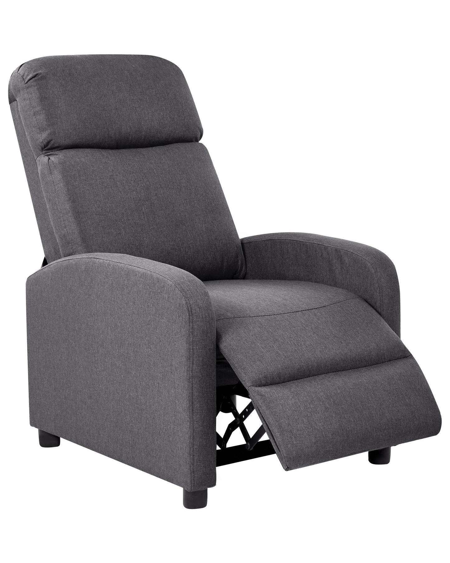 Reclining Armchair DarkGrey Faux Linen With Wooden Frame