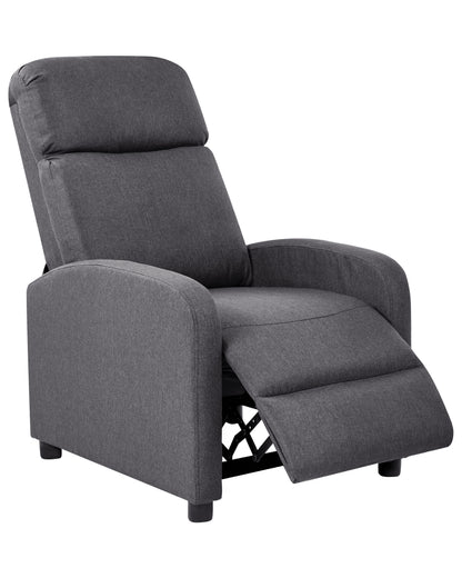 Reclining Armchair DarkGrey Faux Linen With Wooden Frame
