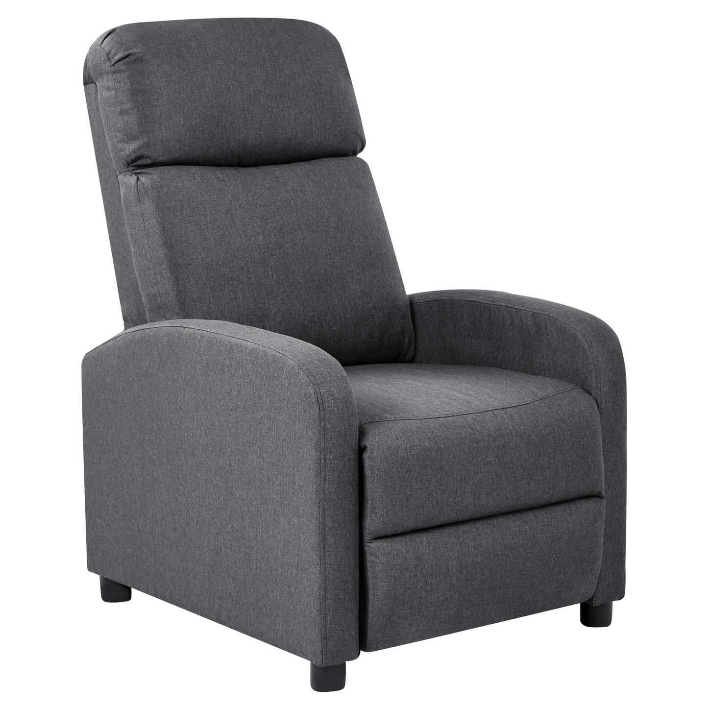 Reclining Armchair DarkGrey Faux Linen With Wooden Frame