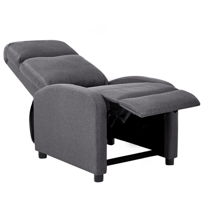 Reclining Armchair DarkGrey Faux Linen With Wooden Frame