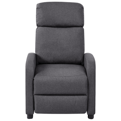 Reclining Armchair DarkGrey Faux Linen With Wooden Frame