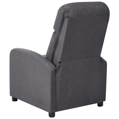 Reclining Armchair DarkGrey Faux Linen With Wooden Frame