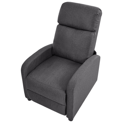 Reclining Armchair DarkGrey Faux Linen With Wooden Frame