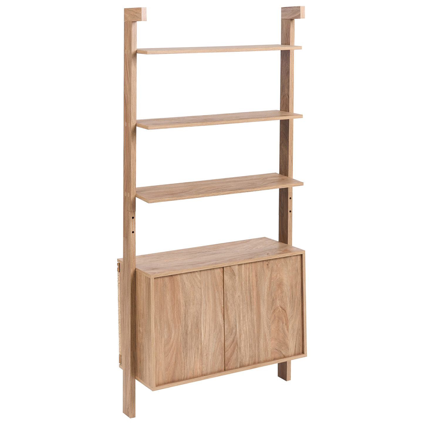 Bookcase Light Brown Particle Board With Paper Rope