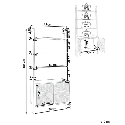 Bookcase Light Brown Particle Board With Paper Rope
