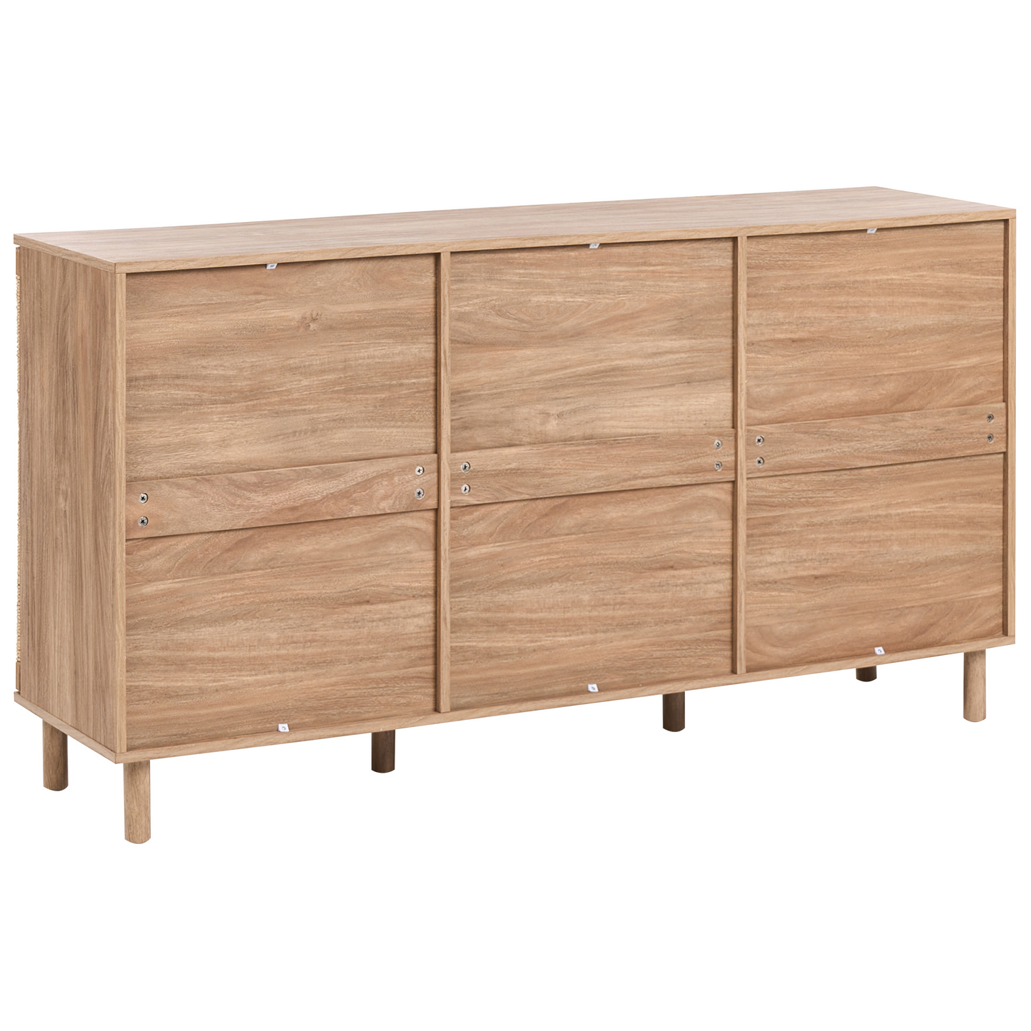 3 Door Sideboard Brown Particle Board 150cm Paper Rope