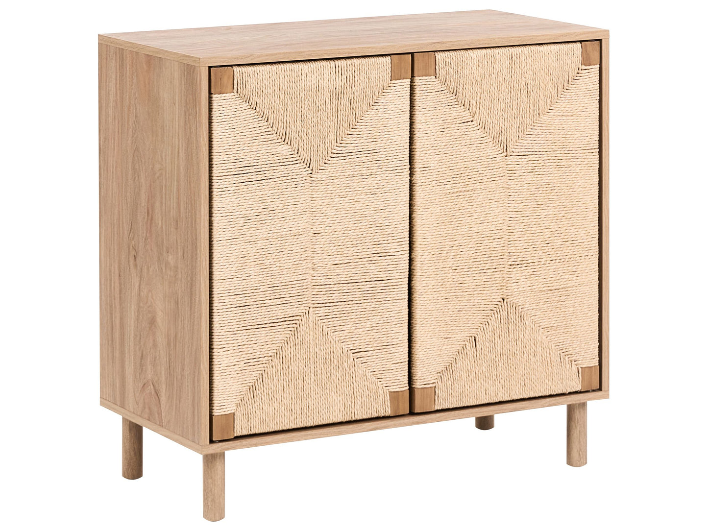 2 Door Sideboard Light Brown 80cm Paper Rope Front