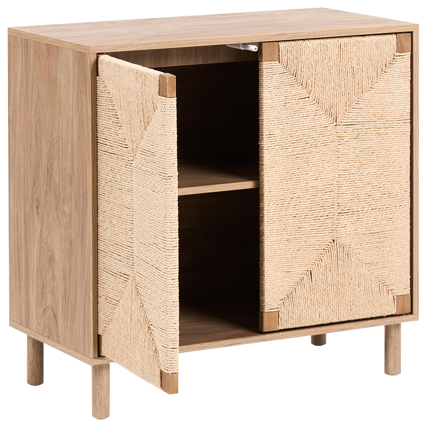 2 Door Sideboard Light Brown 80cm Paper Rope Front