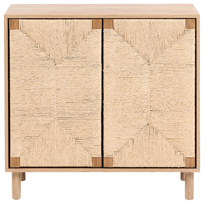 2 Door Sideboard Light Brown 80cm Paper Rope Front