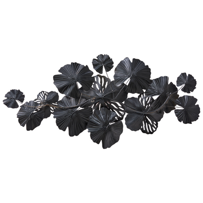 Multicolour Wall Decor Metal Floral Leaf Sculpture