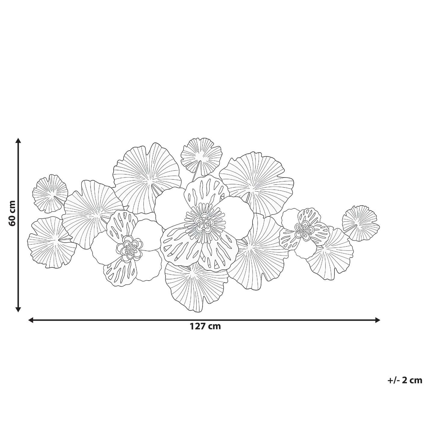 Multicolour Wall Decor Metal Floral Leaf Sculpture