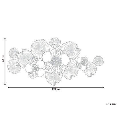 Multicolour Wall Decor Metal Floral Leaf Sculpture