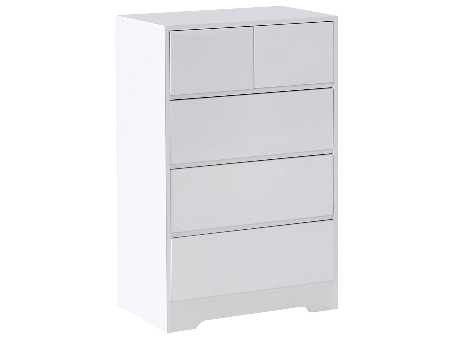 NordicLuxe Sideboard White 5 Drawer Chest MDF Storage Unit Scandinavian Style Modern Living Room Storage Cabinet