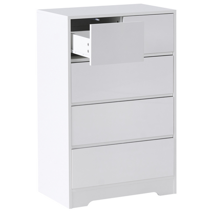 NordicLuxe Sideboard White 5 Drawer Chest MDF Storage Unit Scandinavian Style Modern Living Room Storage Cabinet