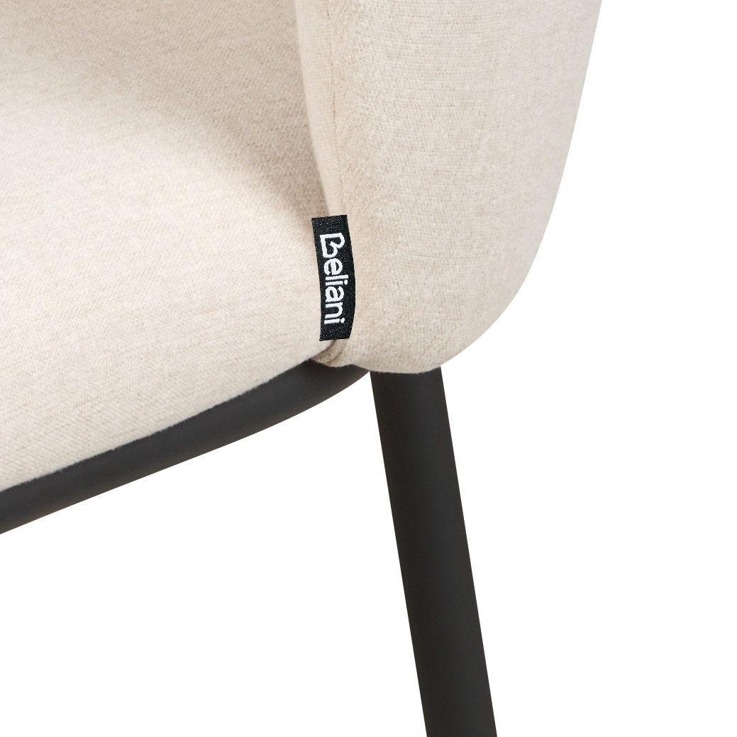 Set Of 2 Bar Chairs Off White Polyester Curved Backrest