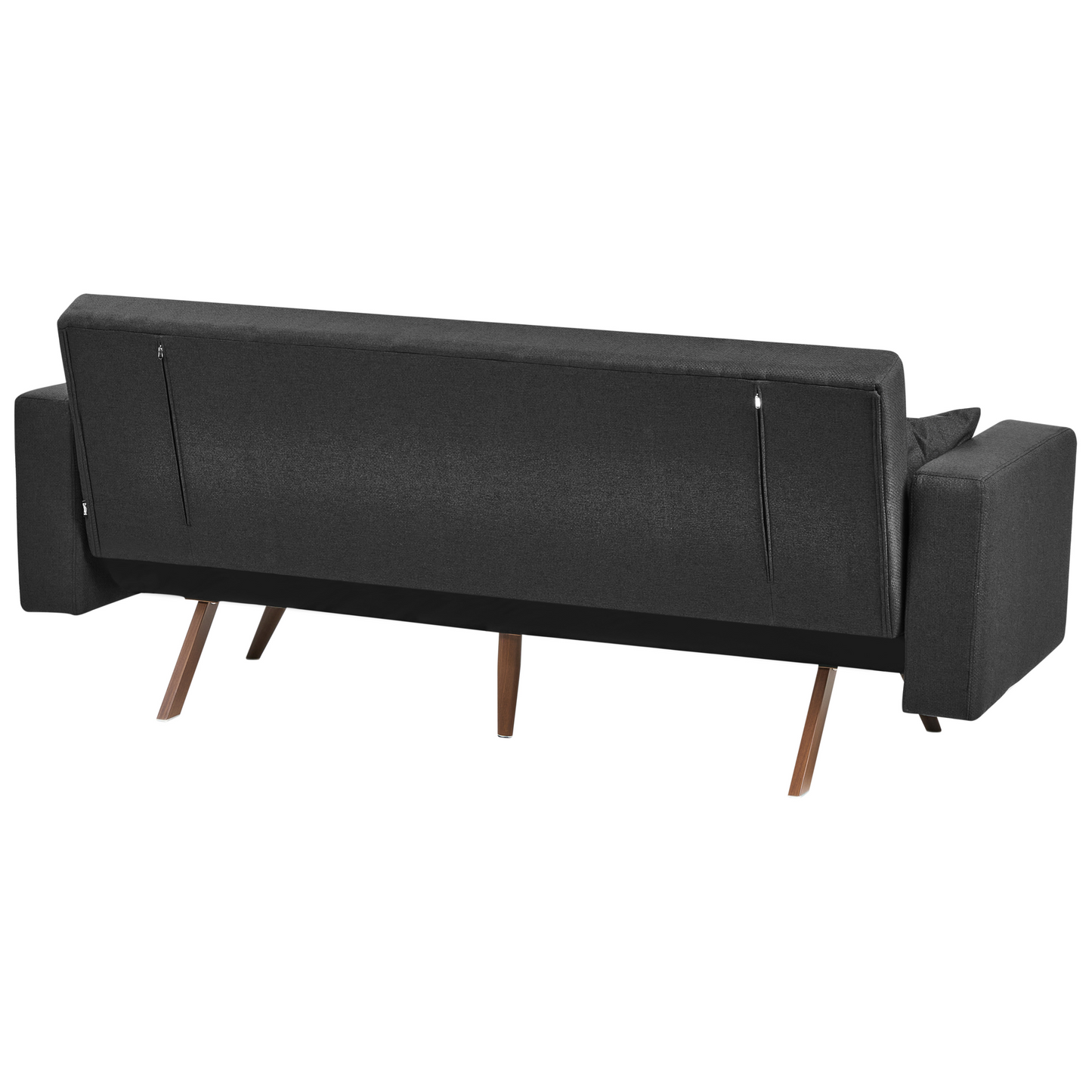 Elegance Home Sofa Bed Black Polyester Tufted 3 Seater Iron Legs