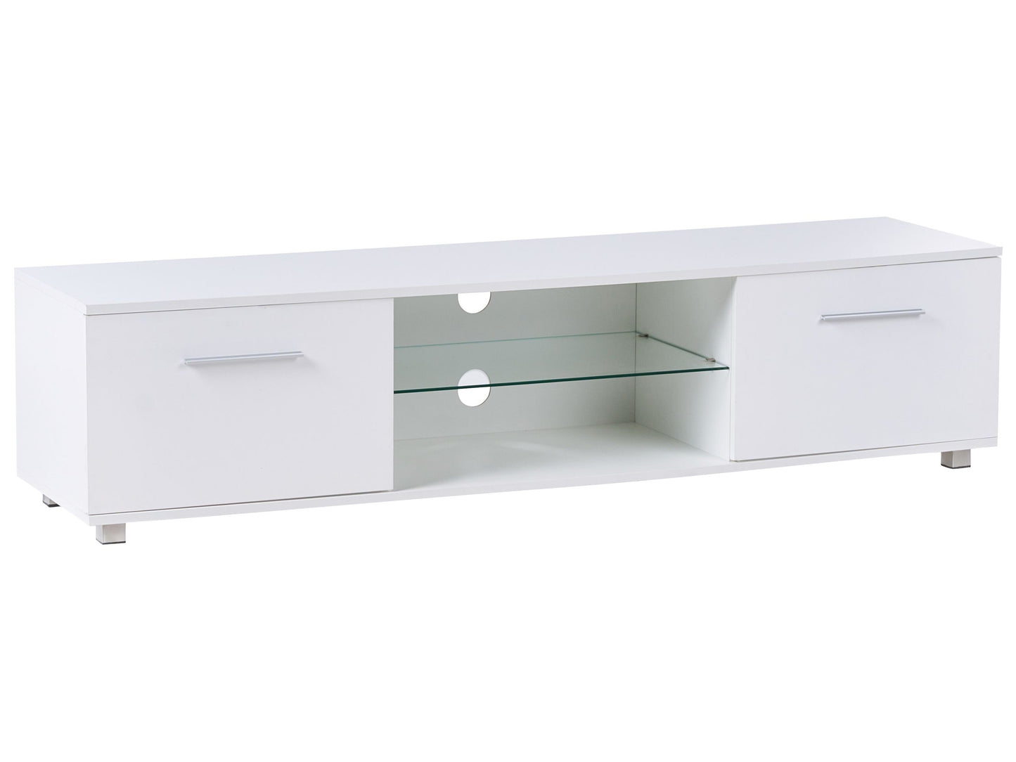 Aurora TV Stand White MDF Metal Legs With LED Cable Management