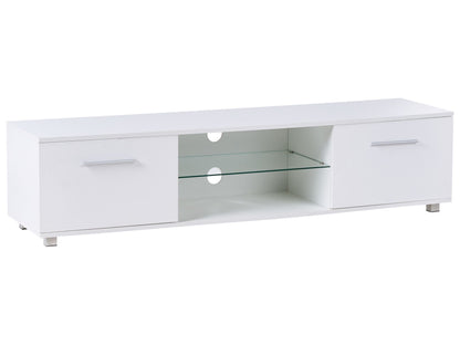 Aurora TV Stand White MDF Metal Legs With LED Cable Management