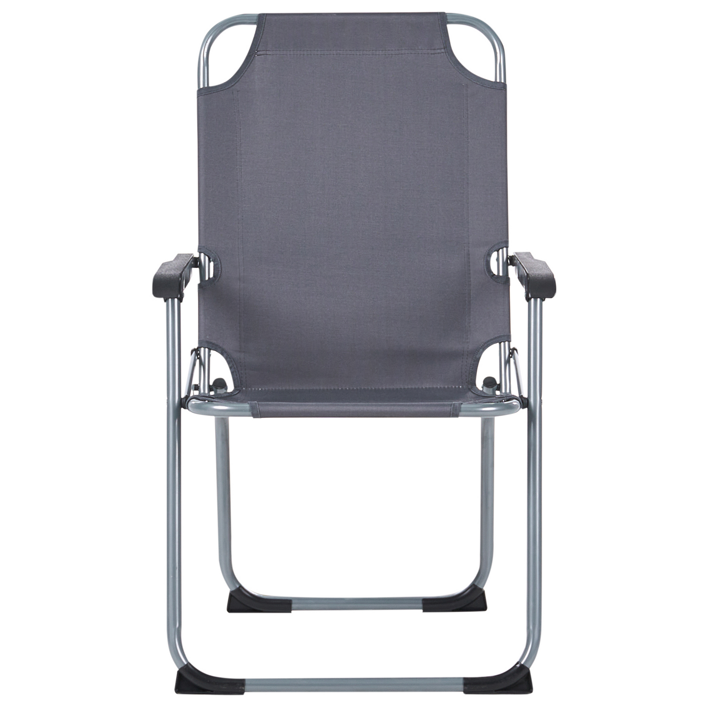 Garden Chairs Set Of Four Grey Powder Coated Steel Frame Folding Mesh