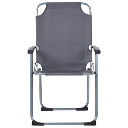 Garden Chairs Set Of Four Grey Powder Coated Steel Frame Folding Mesh