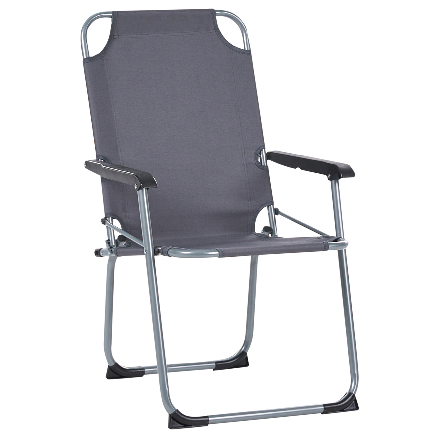 Garden Chairs Set Of Four Grey Powder Coated Steel Frame Folding Mesh