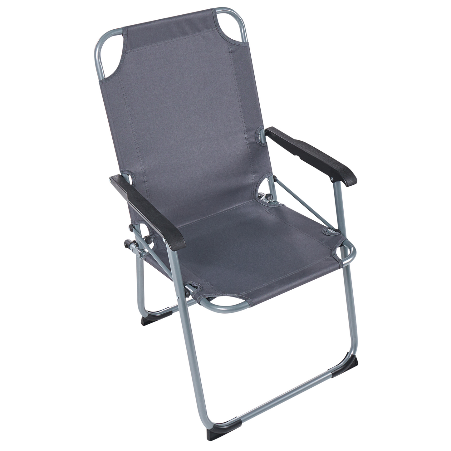Garden Chairs Set Of Four Grey Powder Coated Steel Frame Folding Mesh