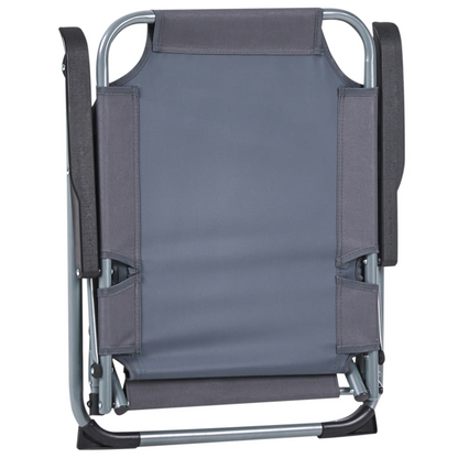 Garden Chairs Set Of Four Grey Powder Coated Steel Frame Folding Mesh