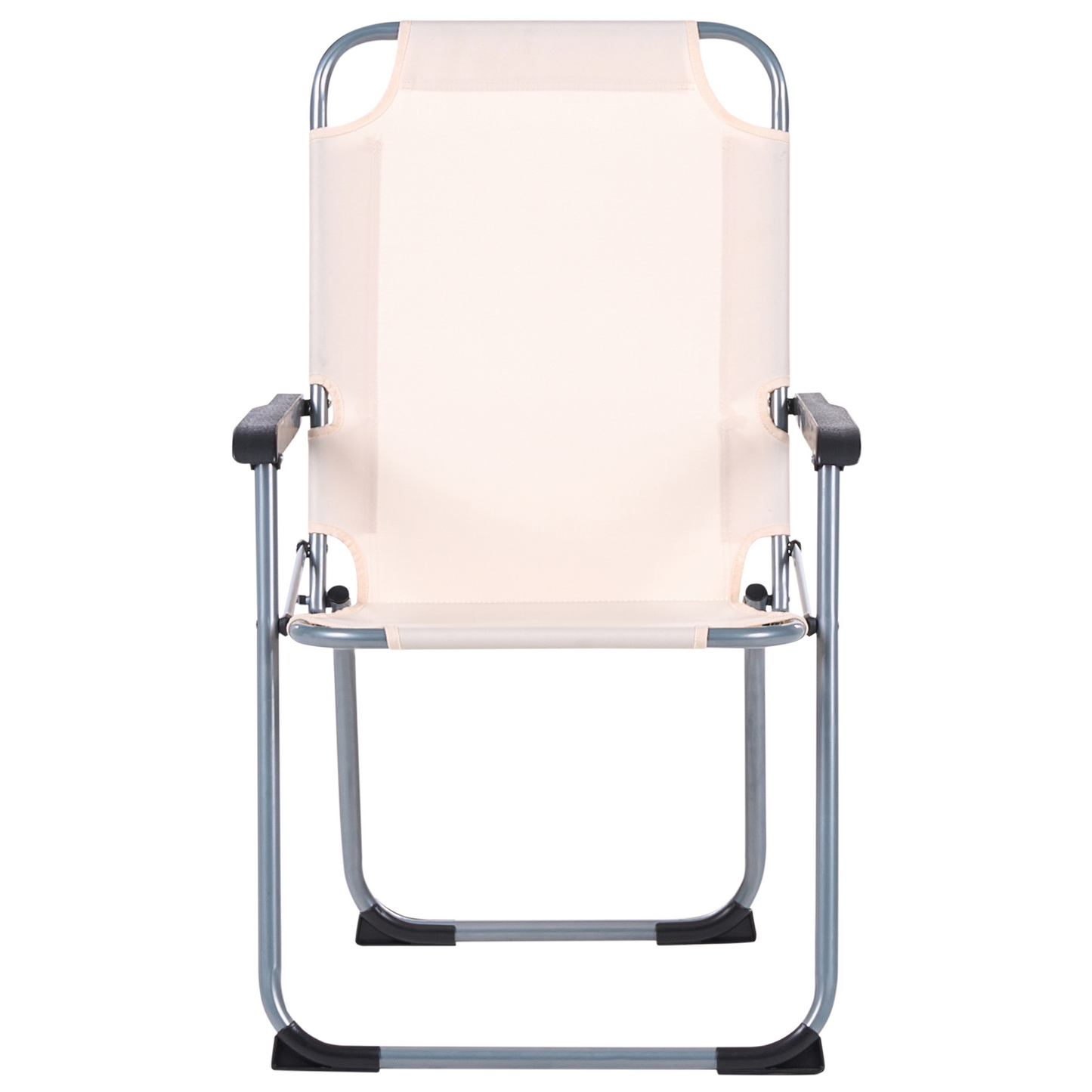 Home Beige Folding Garden Chairs Set Of 4 Powder Coated Steel Outdoor Patio Furniture
