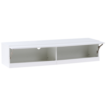 AuroraHome TV Stand White MDF LED Cabinet With Cable Management