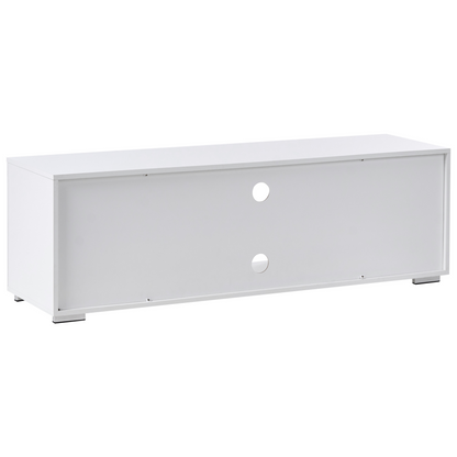 Lumina TV Stand White MDF Cabinet With Metal Legs Cable Management