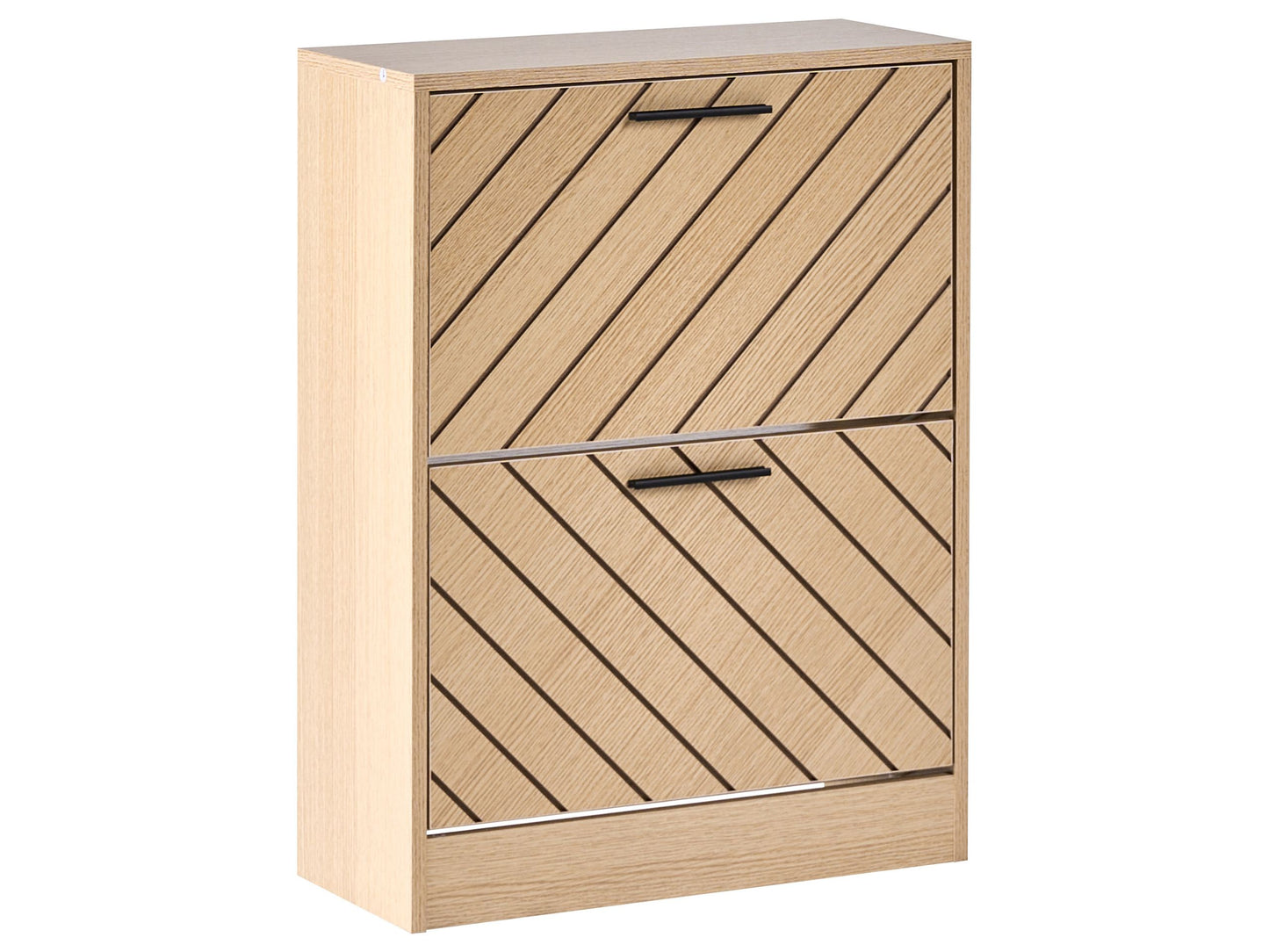 Lumina Shoe Cabinet 2 Compartments Light Brown Melamine Hallway