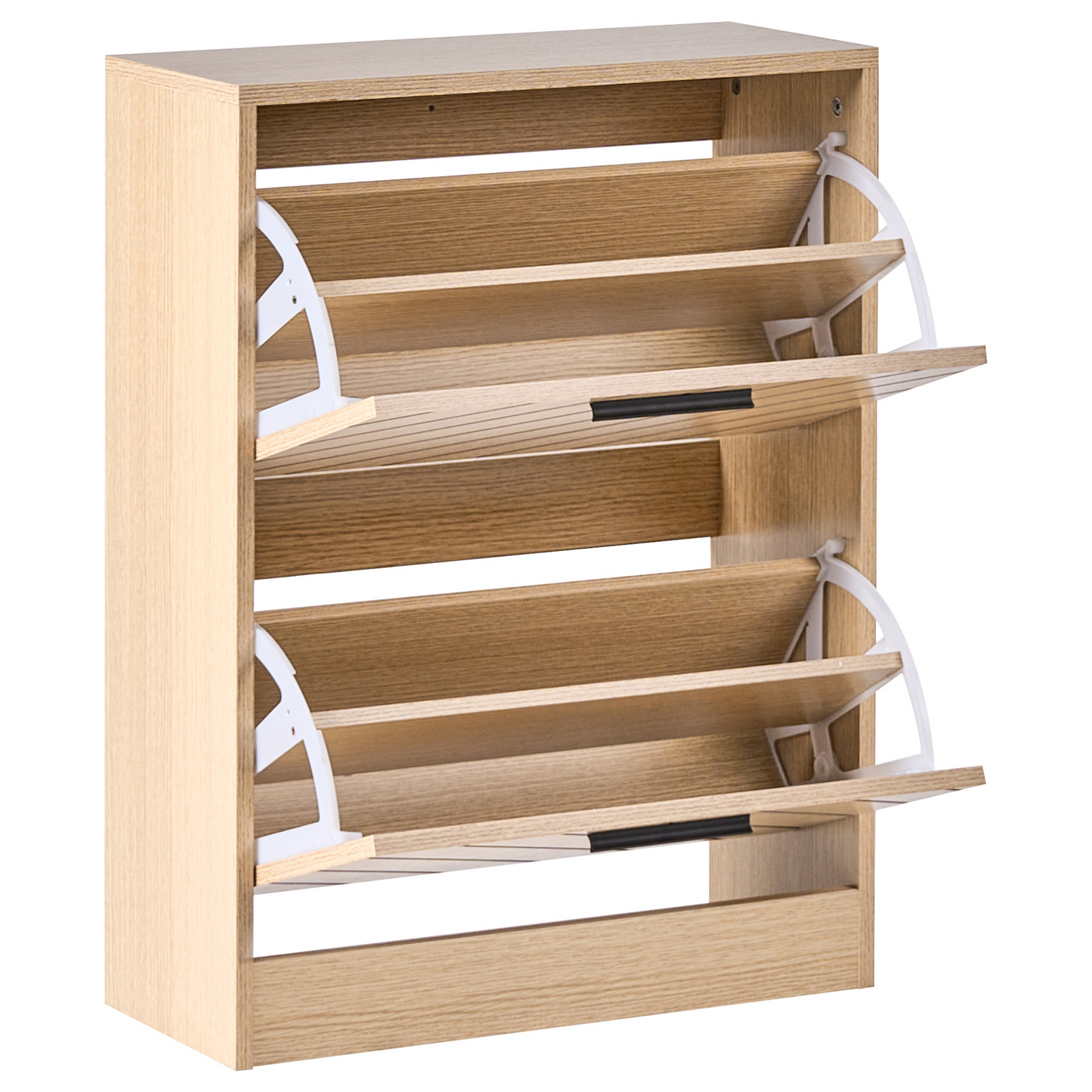 Lumina Shoe Cabinet 2 Compartments Light Brown Melamine Hallway