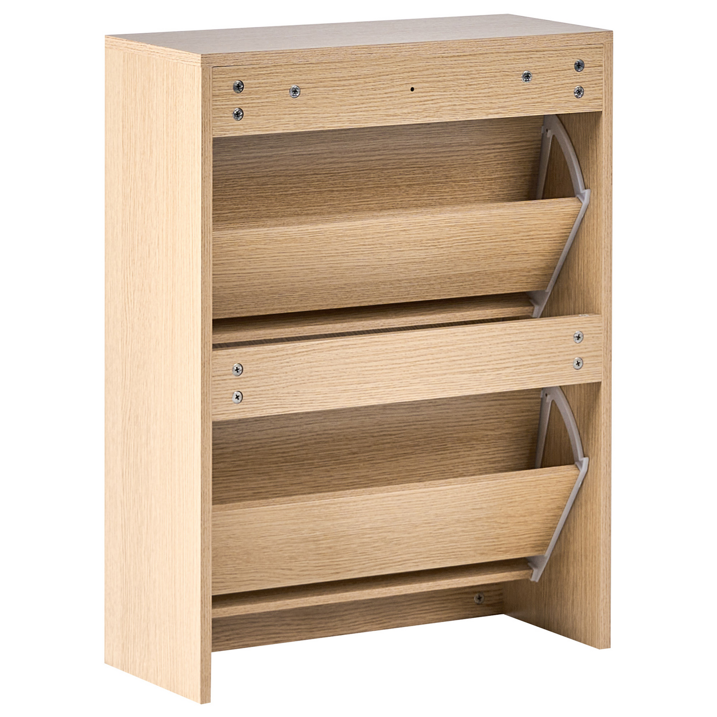 Lumina Shoe Cabinet 2 Compartments Light Brown Melamine Hallway