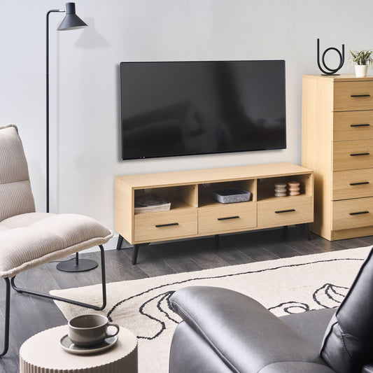 NordicNest Black 5 Drawer Chest MDF Sideboard