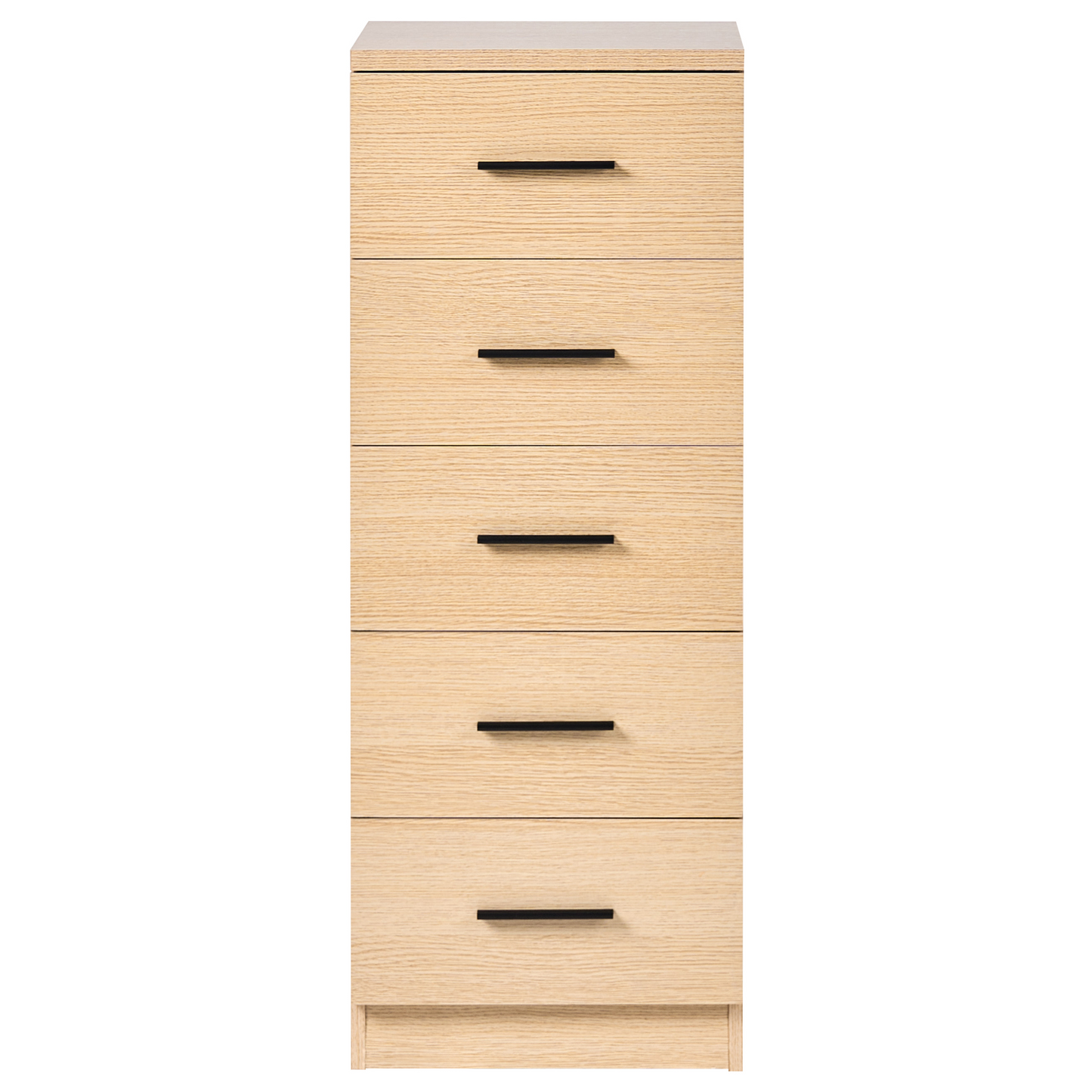 NordicNest Black 5 Drawer Chest MDF Sideboard