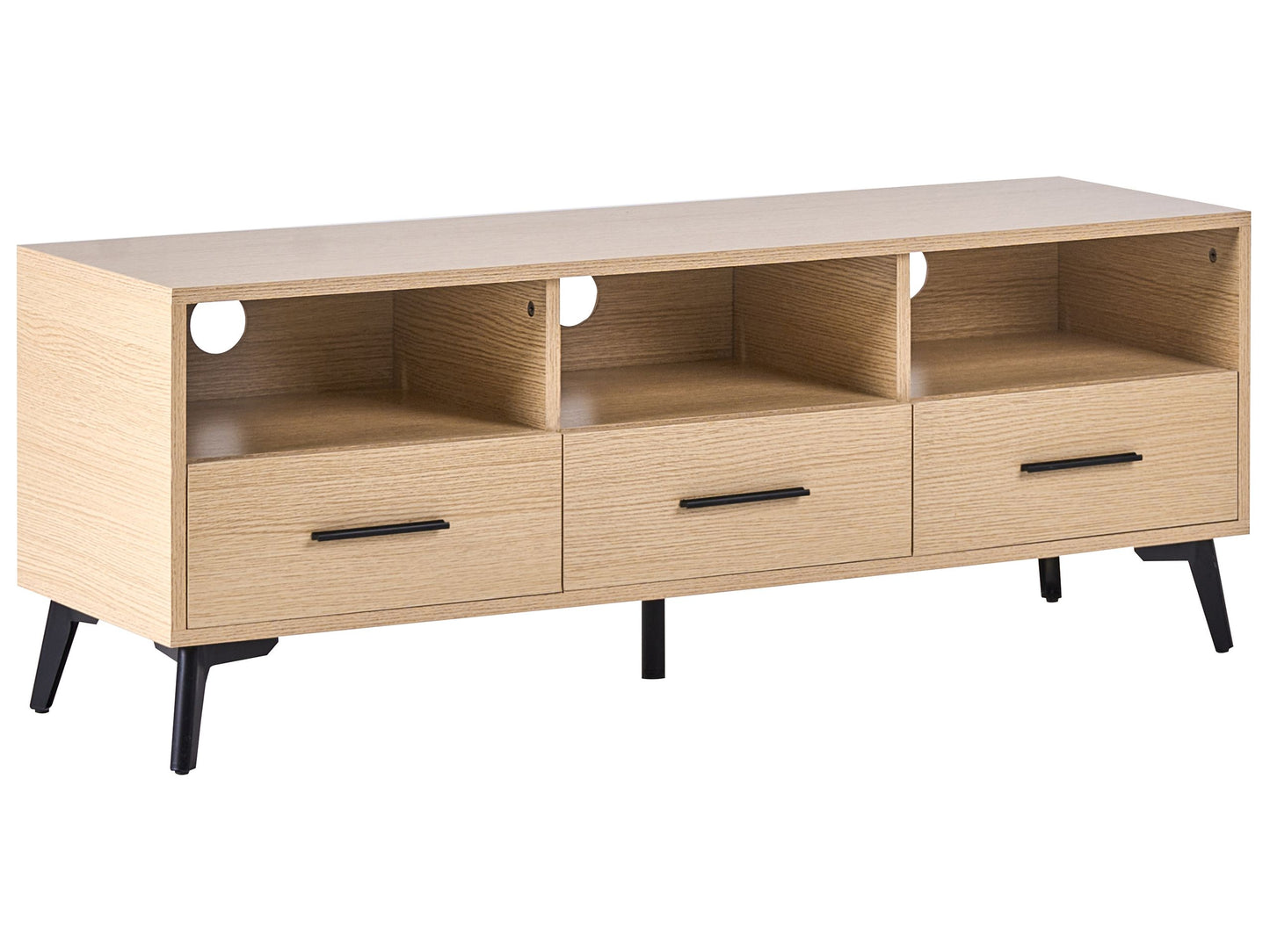 LumaHome TV Stand Light Brown MDF Modern Cable Management
